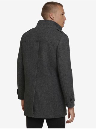 Tmavě šedý pánský zimní kabát s všitou vsadkou Tom Tailor