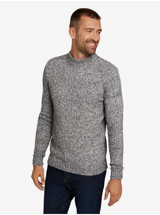 Šedý pánsky žíhaný sveter so stojačikom Tom Tailor