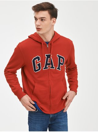 Muži - Mikina na zip logo GAP Červená
