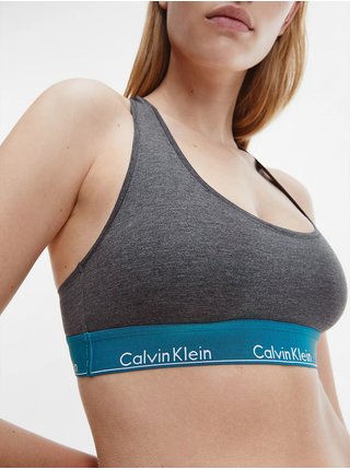 Šedá dámska vzorovaná športová podprsenka Calvin Klein