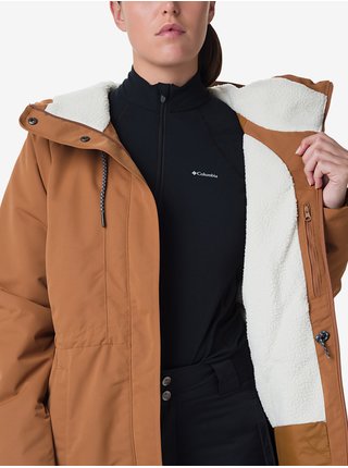 Hnedá dámska zateplená zimná bunda s kapucou Columbia South Canyon Sherpa Lined Jacket