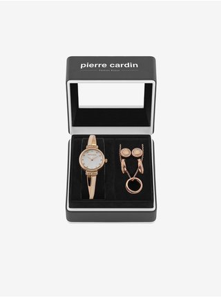 Set dámskych hodiniek a šperkov v zlatej farbe Pierre Cardin