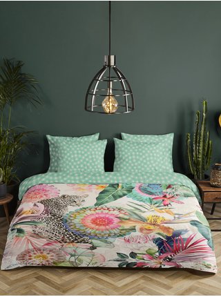 Home farebné obojstranné posteľné obliečky Verda 140x200cm
