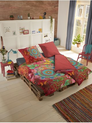 Home červené obojstranné posteľné obliečky 140x200cm
