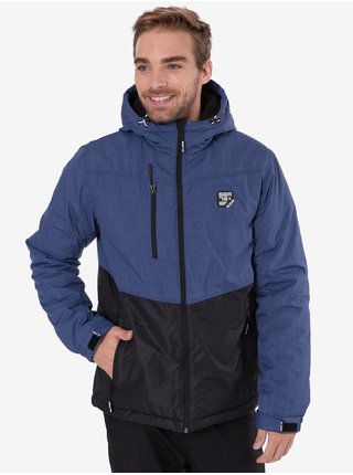 Černo-modrá pánská sportovní zimní bunda s kapucí Sam 73 Logan