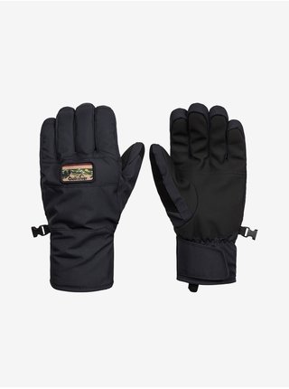 Černé pánské koženkové sportovní zimní rukavice Quiksilver