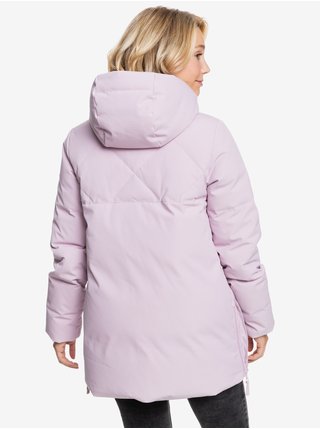 Ružová dámska prešívaná zimná bunda s kapucou Roxy