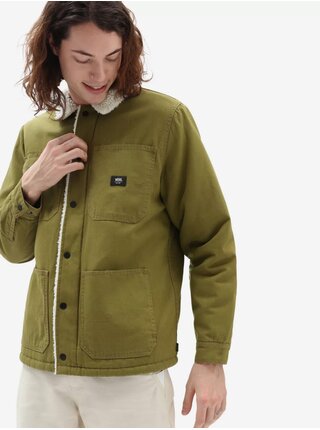 Khaki pánská bunda s umělým kožíškem VANS