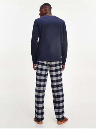 Tmavomodré pánske kockované pyžamo Tommy Hilfiger