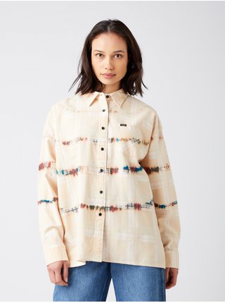 Béžová dámska vzorovaná oversize košeľa Wrangler