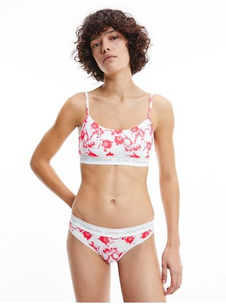 Červeno-bílá květovaná tanga Calvin Klein Underwear