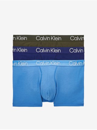 Sada troch boxeriek v modrej a šedej farbe Calvin Klein