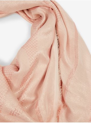 Růžový dámský vzorovaný šátek Guess Jacquard Kefiah