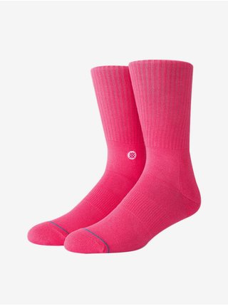 Tmavě růžové unisex žebrované ponožky Stance Icon Florescent