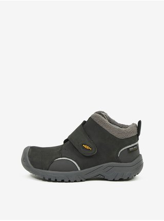 Tmavě šedé dětské kožené voděodolné zimní boty Keen Kootenay III