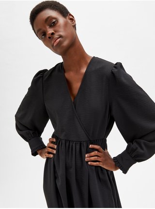 Čierne zavinovacie šaty Selected Femme Wina