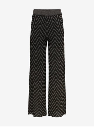 Hnědo-černé vzorované široké kalhoty ONLY Glitz