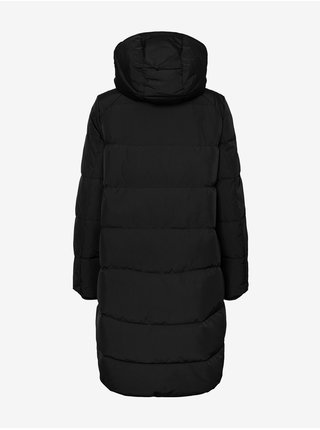 Černý dámský prošívaný zimní kabát s kapucí VERO MODA Estella