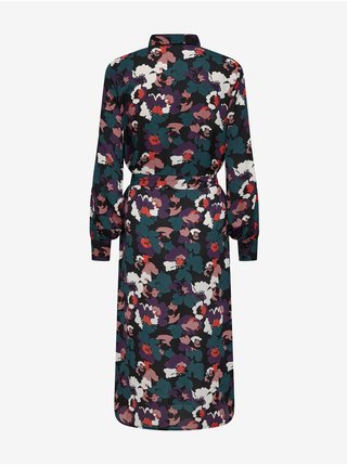 Černé dámské vzorované košilové midišaty se zavazováním Jacqueline de Yong Krea