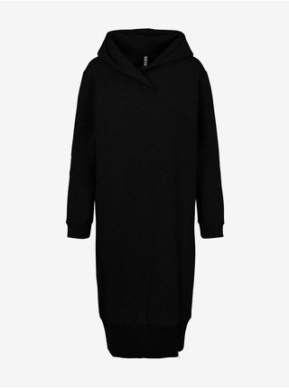 Černé dámské mikinové šaty s průstřihy na zip  Pieces Leda