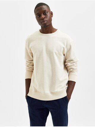 Krémová pánska basic mikina Selected Homme Relax