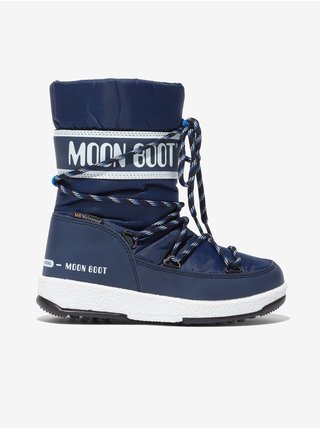 Modré chlapčenské snehule Moon Boot JR Boy Sport