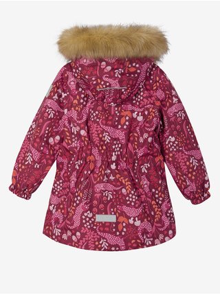 Tmavě růžová holčičí vzorovaná bunda Reima Muhvi