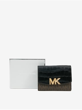Černo-hnědá dámská peněženka s krokodýlím vzorem Michael Kors Karlie