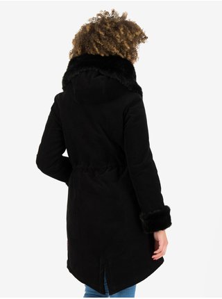 Černý dámský zimní kabát Blutsgeschwister Trot The Fox