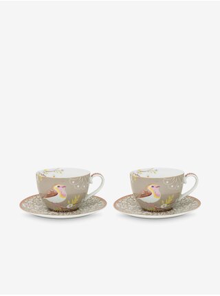 Béžová dárková porcelánová sada PiP studio Early Bird Khaki