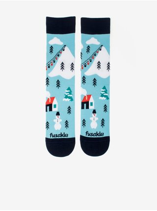 Modré vzorované ponožky Fusakle Zimní krása