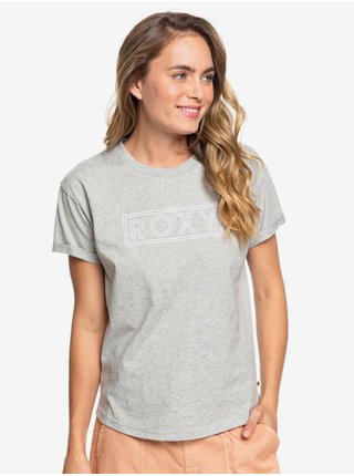Roxy EPIC AFTERNOON WORD HERITAGE HEATHER dámské triko s krátkým rukávem - šedá