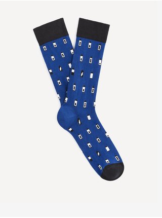 Modré vzorované ponožky Celio Timing 