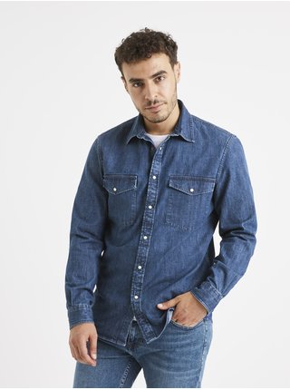 Tmavě modrá džínová košile Celio Varevient 