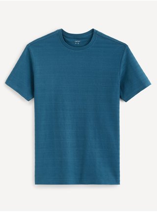 Modré pruhované basic tričko Celio Tereli