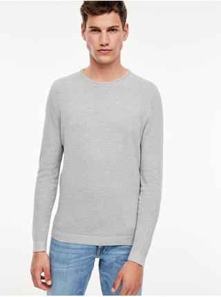 Světle šedý pánský basic svetr s.Oliver 