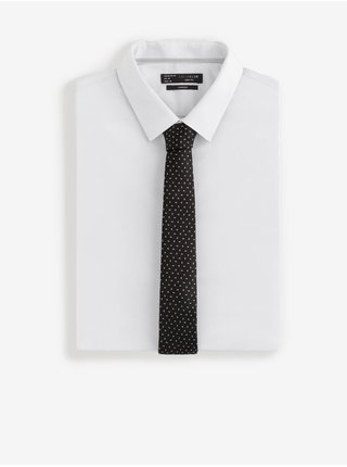 Černá vzorovaná kravata Celio Sitiecach 