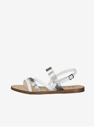 Dámské sandále v bílé a stříbrné barvě s.Oliver