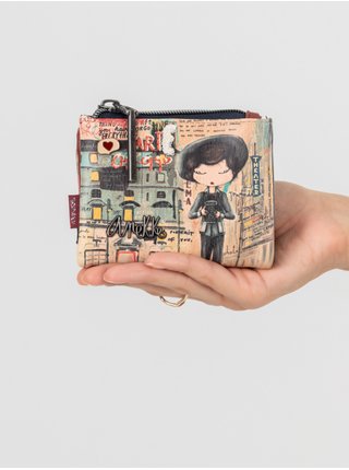 Béžová dámská vzorovaná malá peněženka Anekke City Art