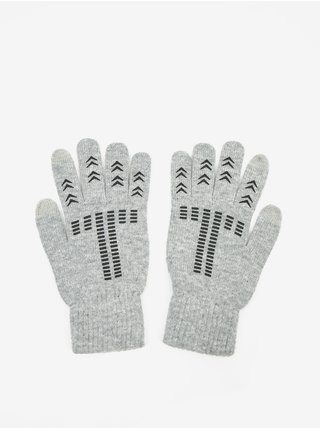 Světle šedé pánské žíhané rukavice Tom Tailor