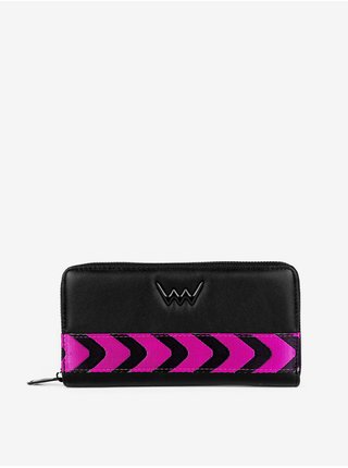 Černá dámská velká peněženka s černo-růžovým pruhem VUCH Nora