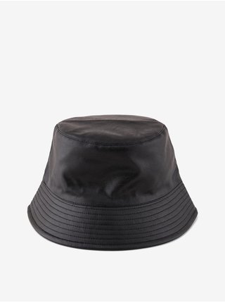 Černý dámský koženkový klobouk Pieces Augusta