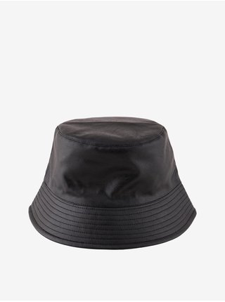 Černý dámský koženkový klobouk Pieces Augusta