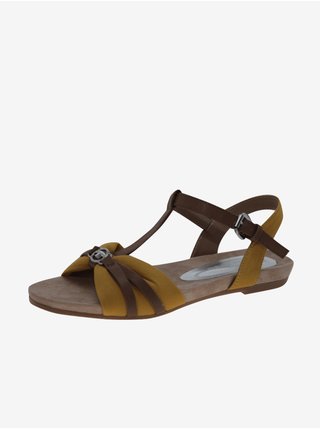 Žluto-hnědé dámské sandály Tom Tailor