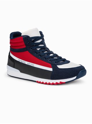 Modro-červené pánské sneakers boty Ombre Clothing T358