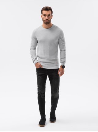 Světle šedý pánský svetr Ombre Clothing E185