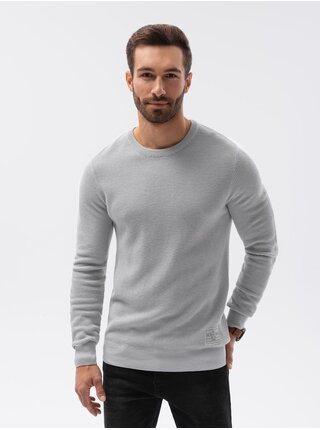 Světle šedý pánský svetr Ombre Clothing E185