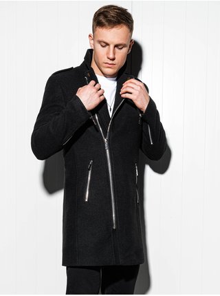 Černý pánský kabát Ombre Clothing C537