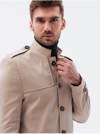 Béžový pánský přechodný kabát Ombre Clothing C269