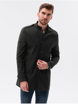 Černý pánský přechodný kabát Ombre Clothing C269